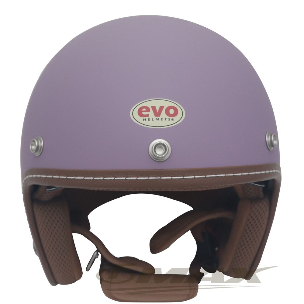 EVO ALISA皮革復古半罩安全帽CA-312S(紫色)+贈1附耳罩+長鏡片+免洗內襯套6入