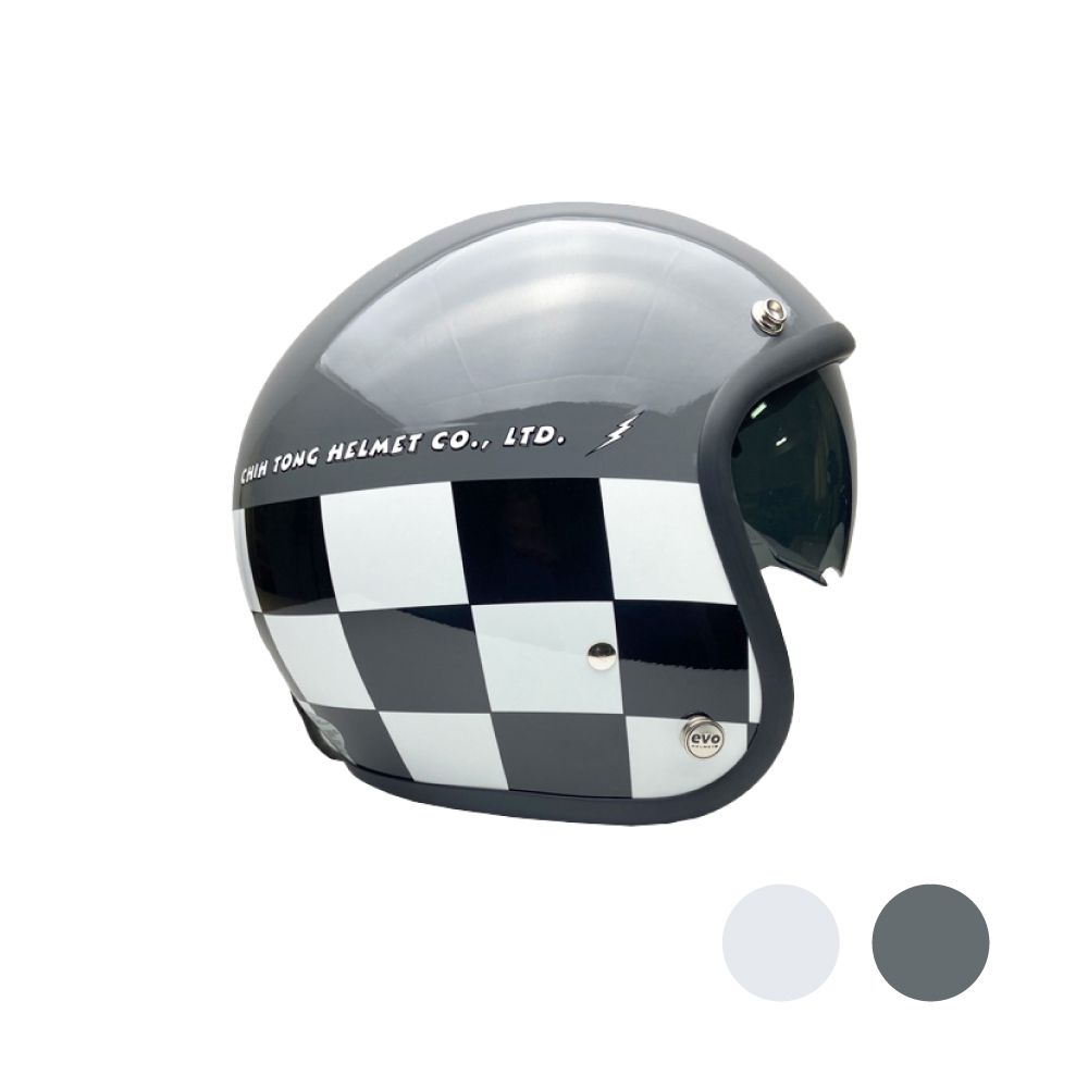 iMini 良品生活 賽車格 內墨鏡騎士帽(安全帽騎士精品機車族摩托車3/4罩式)