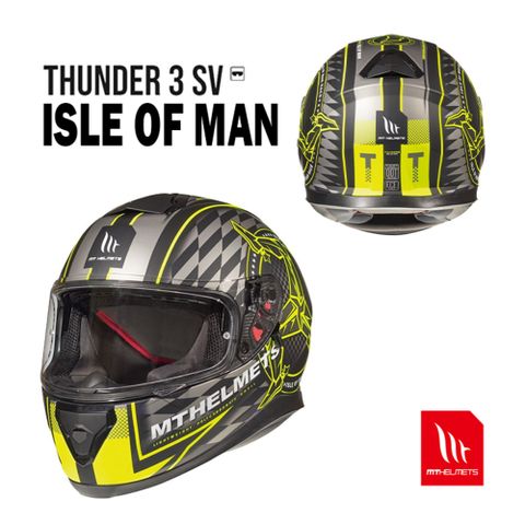 MT安全帽 THUNDER 3 SV 雷神3 ISLE OF MAN 曼島TT黑黃【西班牙進口】MT HELMETS