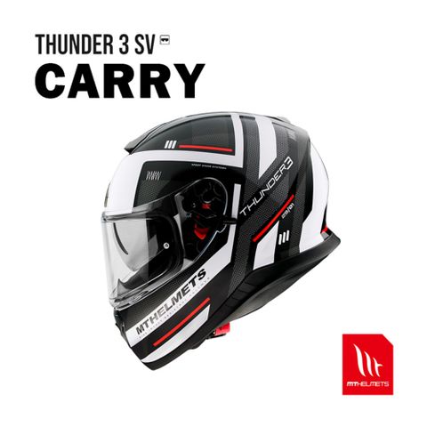MT安全帽 THUNDER 3 SV 雷神3 CARRY黑白【西班牙進口】MT HELMETS