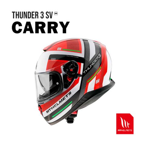 MT安全帽 THUNDER 3 SV 雷神3 CARRY紅白【西班牙進口】MT HELMETS