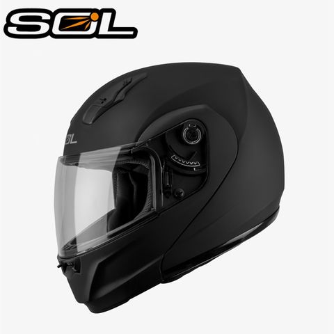 【SOL SM-3 素色 消光黑 可掀 可樂帽 全罩式 安全帽】內襯全可拆
