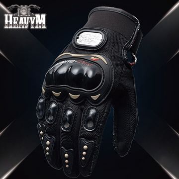 pro-biker 【品樂HeavyM】重機防滑防摔騎行全指手套(黑)