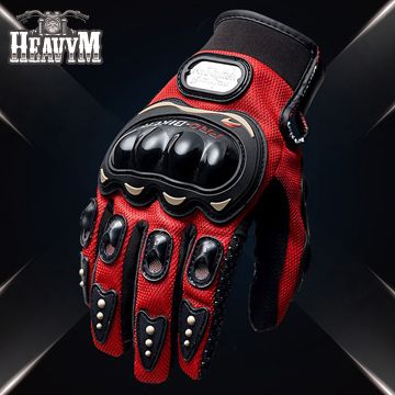 pro-biker 【品樂HeavyM】重機防滑防摔騎行全指手套(紅)