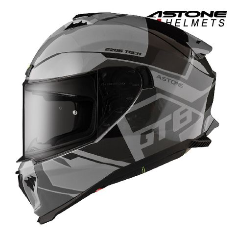 【ASTONE】GT6 YB1 全罩式安全帽 經典黑灰 內墨鏡 內襯可拆洗 眼鏡溝 藍芽耳機孔 金屬排扣