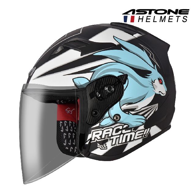 ASTONE DJR BM2 龜兔賽跑 平黑/白 半罩式安全帽