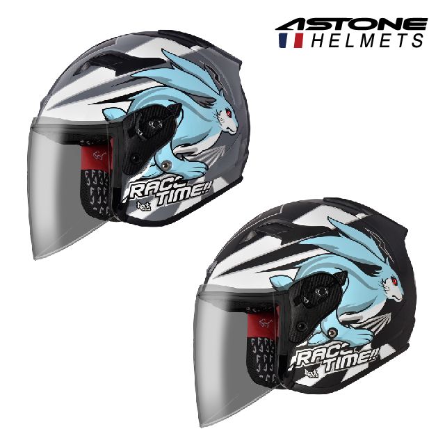 ASTONE DJR BM2 龜兔賽跑 平黑/白 半罩式安全帽
