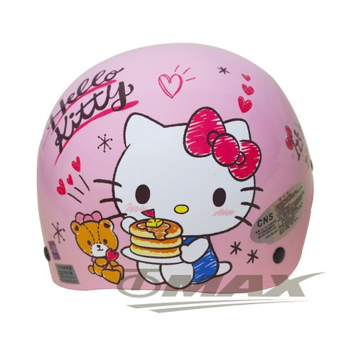 鬆餅Kitty兒童機車安全帽-粉紅色 (贈短鏡片)