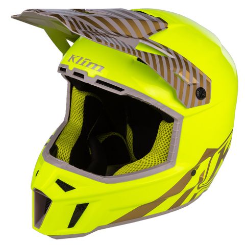 Klim 【美國】F3 CARBON OFF-ROAD碳纖維越野帽 ILLUSION YELLOW - GOLD