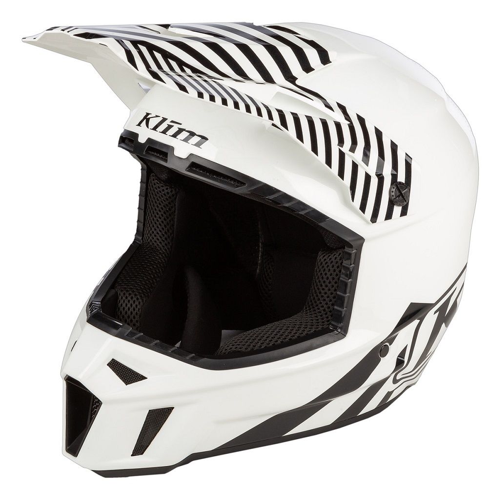 Klim 【美國】F3 CARBON OFF-ROAD碳纖維越野帽 ILLUSION BLACK - WHITE