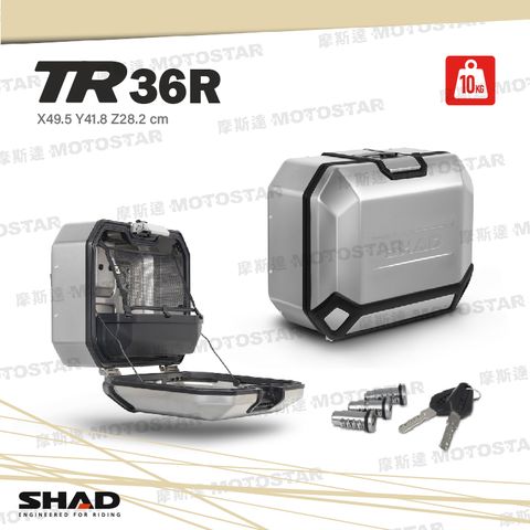 SHAD TR36R 摩托車用側鋁箱-右側 鋁合金置物箱 強化鋁箱