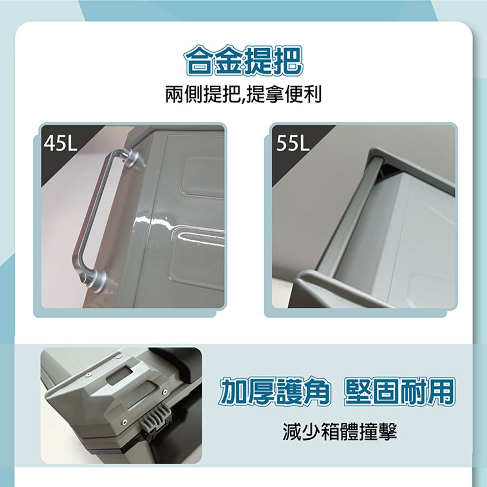 Astutain 阿斯圖坦 【Astutain】阿斯圖坦 55L 快拆塑合金烤漆車尾箱 機車後箱 機車後備箱 機車置物箱 行李箱(雙鎖快拆/灰)