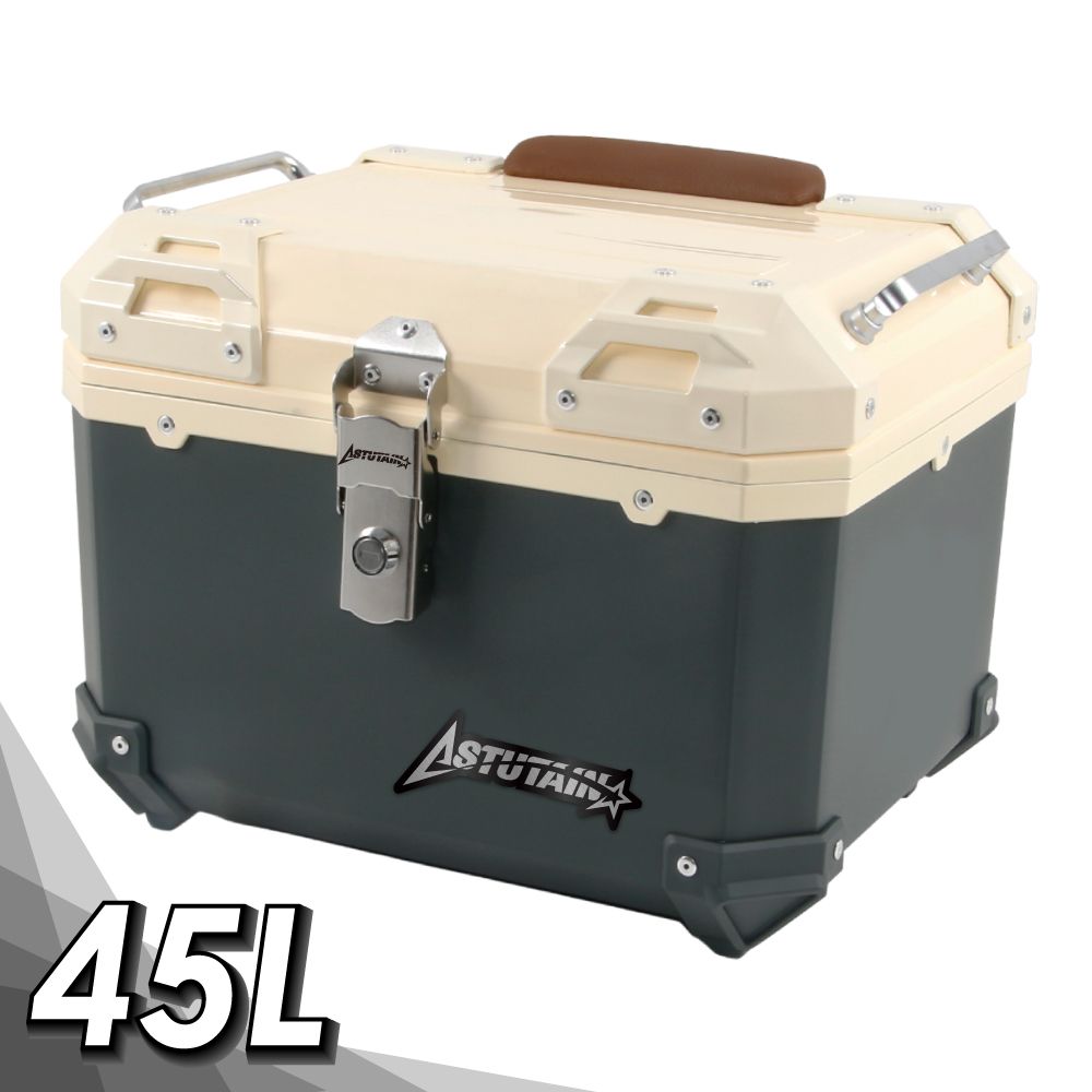 Astutain 阿斯圖坦 【Astutain】阿斯圖坦 45L 塑合金烤漆車尾箱 機車後箱 機車後備箱 機車置物箱 機車行李箱(墨綠)
