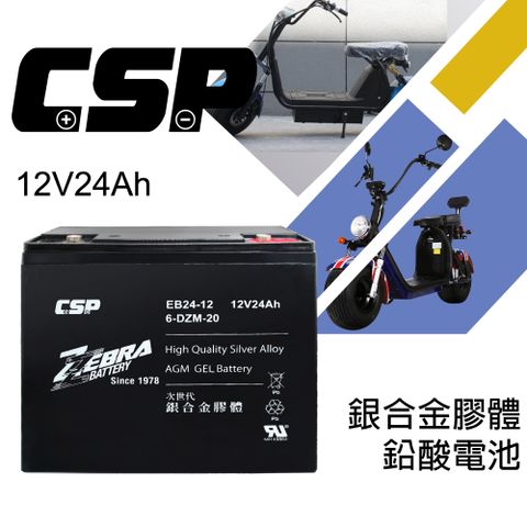 電動車電池 EB24-12銀合金膠體電池12V24Ah/等同6-DZM-20.電動車 電動摩托車 REC22-12 電動機車