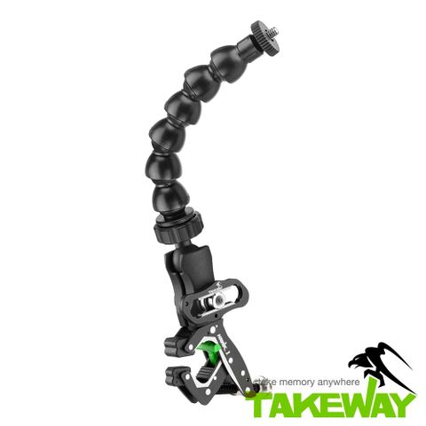 穩固夾具+靈活蛇頸！TAKEWAY HAWK1極限運動夾套裝組（含六段蛇頸）TCKH8