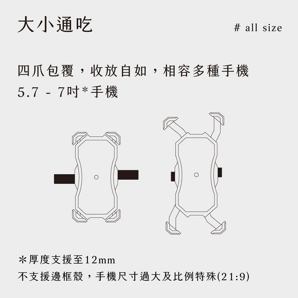 grantclassic 特經典 【 四力架2S 】充電版 機車手機架/手機導航支架