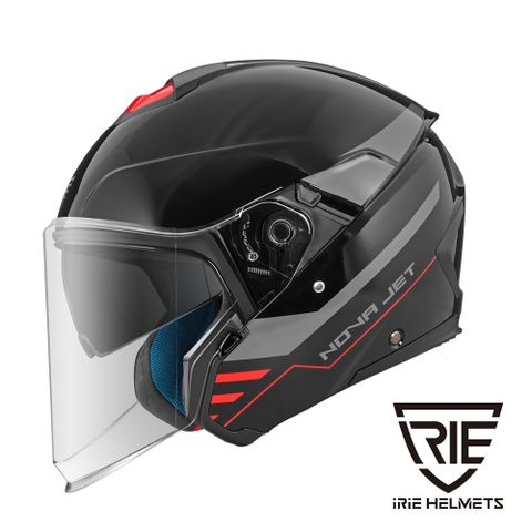 IRIE HELMETS 【IRIE】NOVA 2.0 全新上市 義大利都會騎乘風+長程舒適設計-快拆全熱壓內襯藍芽孔位雙鏡片緊急穿脫DOT 《BL1-SEVEN 黑灰》