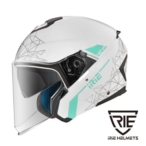 IRIE HELMETS 【IRIE】NOVA 2.0 全新上市 快拆全熱壓內襯鏡片超大導流進氣孔防水條藍芽孔緊急穿脫DOT《BL5-TRIX 白》