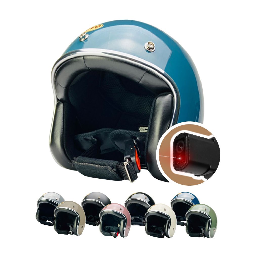 iMini 良品生活  DV X4C 精裝 銀邊 素色復古帽 內建式安全帽行車記錄器(紀錄器 1080P 快拆 機車用品 清晰)