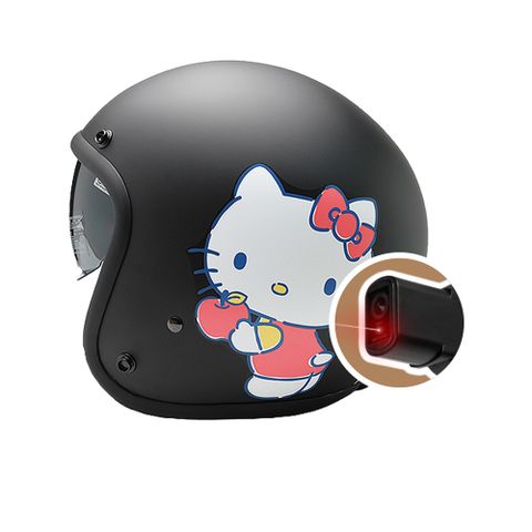 iMini iMiniDV X4C 卡通授權 果醬Kitty 內建式安全帽行車記錄器(3/4罩式 1080P 高畫質 紀錄器)