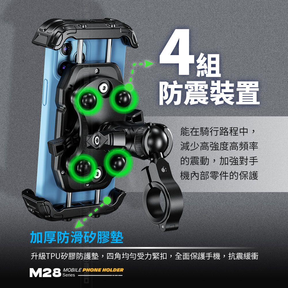  KEWIG 凱威格 M28-C1 減震 防盜 摩托車 機車手機架 標準車把增高防盜版 工廠直營 原廠公司貨