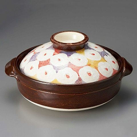 【福介商店】日本土鍋 萬古燒 山茶花 9號深陶鍋