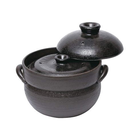 【福介商店】日本陶鍋 萬古燒 黑釉2合炊飯鍋