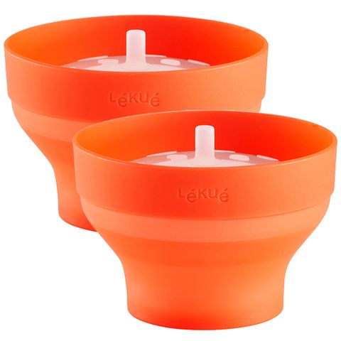 LEKUE 爆米花料理盒2入(橘12.5cm)