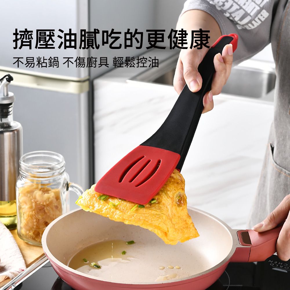 SUNLY  矽膠3合1鍋鏟 食物鏟 不粘鍋鍋鏟夾 炒菜鏟 牛排夾 煎鏟 料理夾 防燙夾