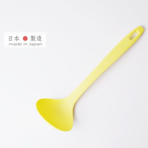 【HOMECHEF】日本製 不沾鍋琺瑯鍋耐熱湯勺(L) 檸檬黃