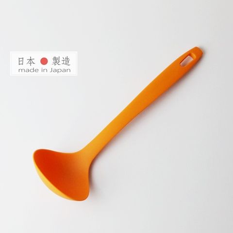【HOMECHEF】日本製 不沾鍋琺瑯鍋耐熱湯勺(L) 柳橙橘
