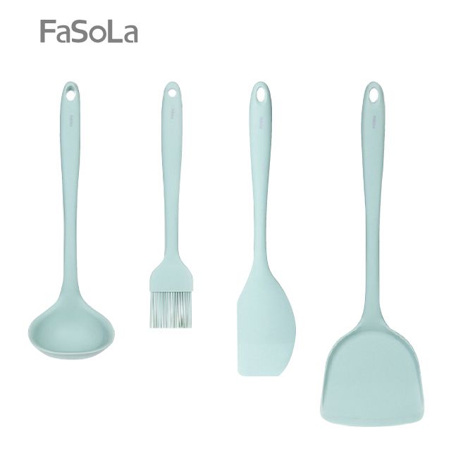 FaSoLa 耐高溫矽膠廚具組 簡約矽膠廚具使用不傷鍋具 矽膠材質手感舒適不傷手 尾部掛孔設計方便懸掛收納