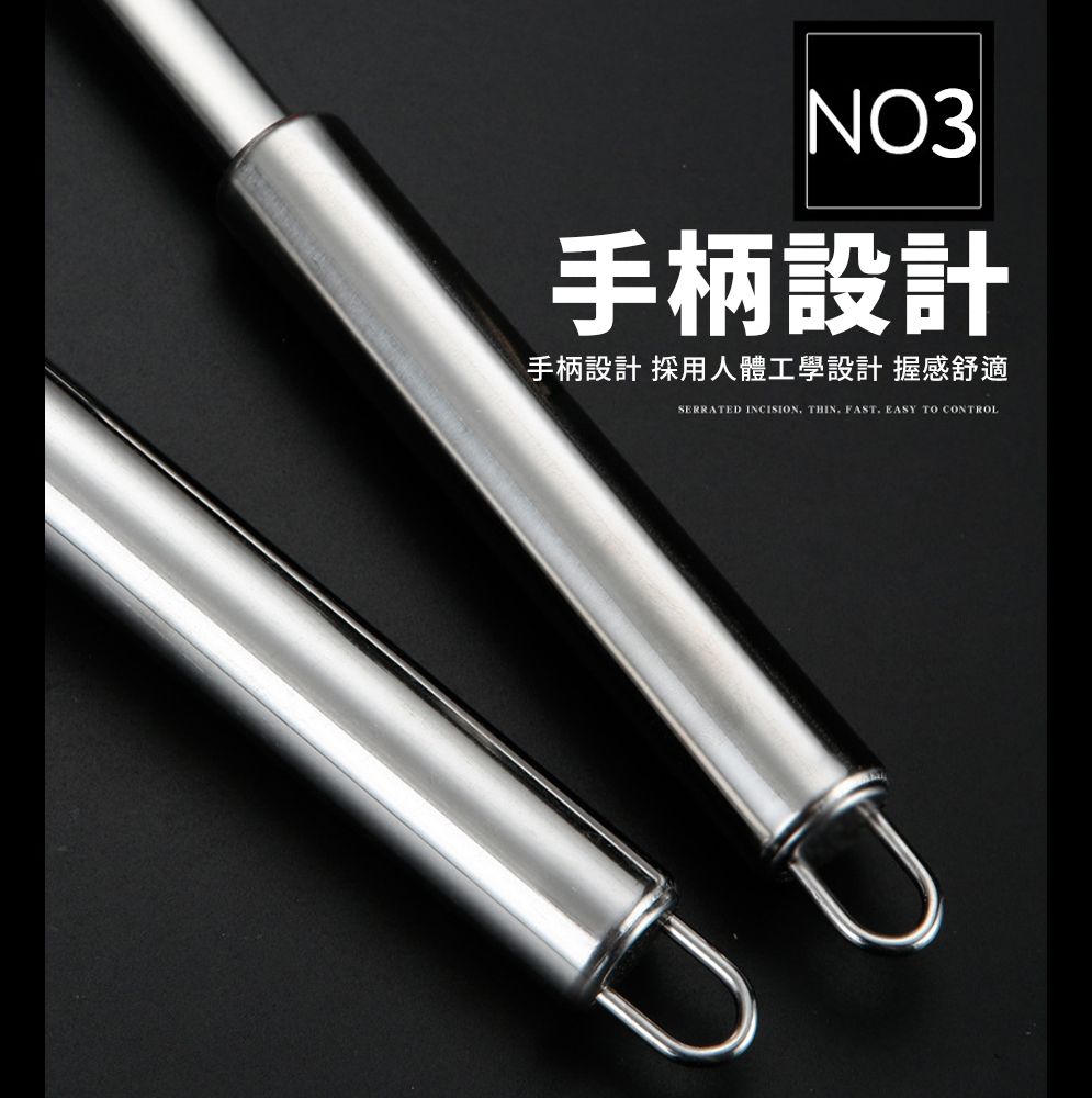 NO3手柄設計手柄設計 採用人體工學設計 握感舒適SERRATED INCISION THIN FAST. EASY TO CONTROL