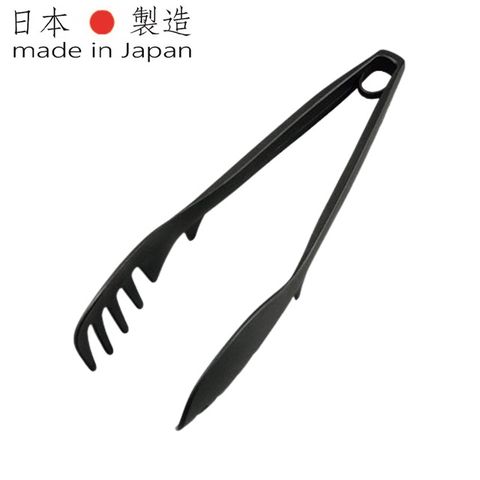【HOMECHEF】日本製 不沾鍋琺瑯鍋耐熱義大利麵夾/料理夾 黑色