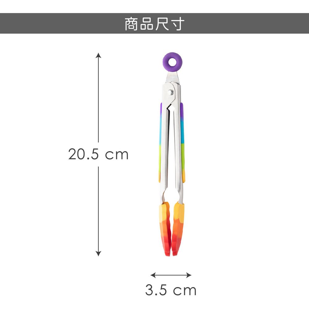 Taylors Eye Witness 不沾鍋矽膠餐夾(彩虹20.5cm) | 料理夾 分菜夾 食品夾