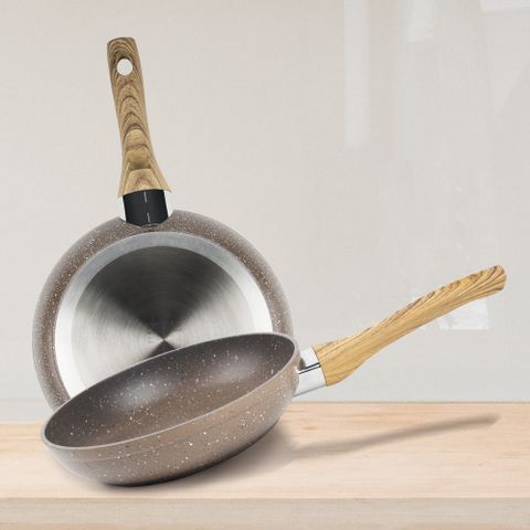 EXCELSA Wood&Stone石紋不沾平底鍋(20cm)