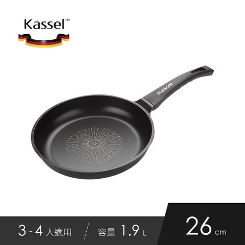 韓國Kassel 鑽石超導熱不沾平底鍋-26cm(瓦斯爐電磁爐適用款不挑爐具)