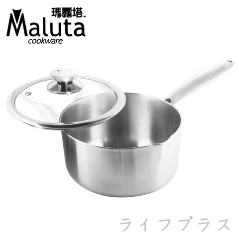 【Maluta】瑪露塔七層316不鏽鋼深型油炸鍋(單柄)-22cm (附玻璃蓋)