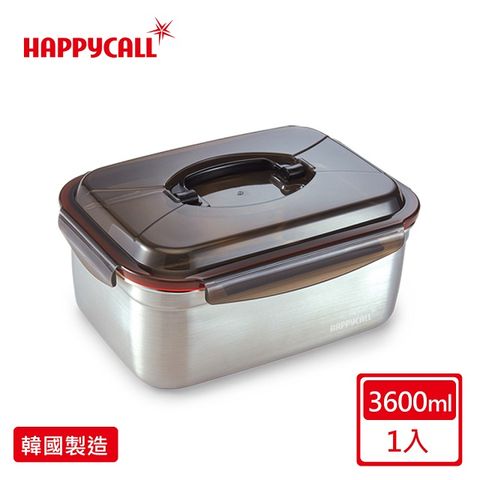 【韓國HAPPYCALL】韓國製厚質304不鏽鋼保鮮盒(單把手3.6公升)