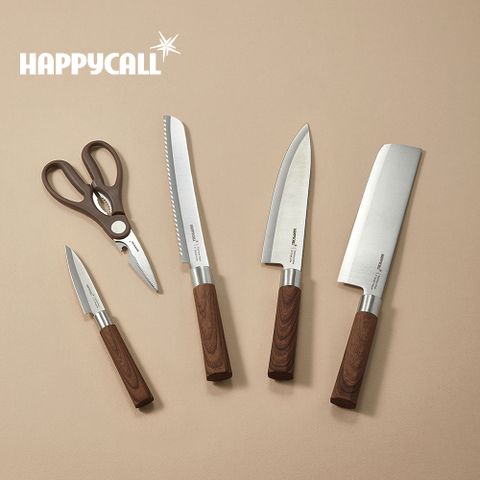 【韓國HAPPYCALL】木質紋料理刀具5件組