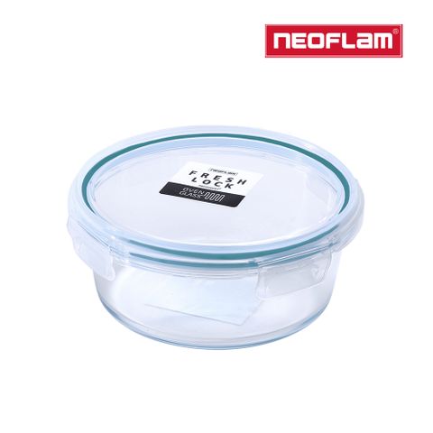 NEOFLAM Fresh Lock系列藍光耐熱玻璃保鮮盒 圓形-620ml