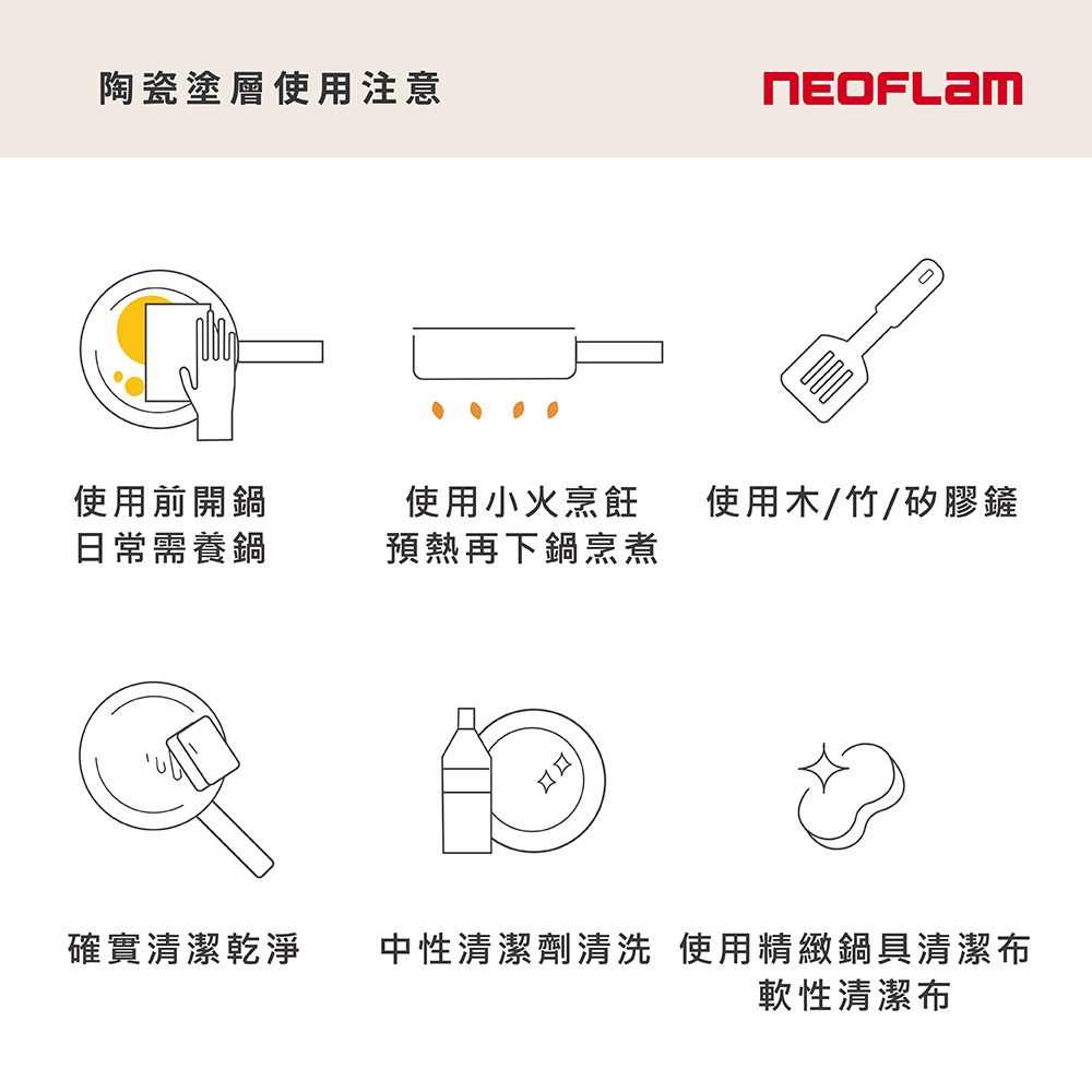 NEOFLAM  Mitra系列28cml陶瓷塗層鑄造平底鍋-焦橙色