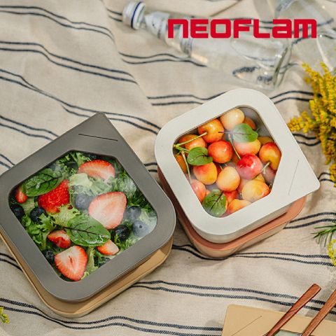 NEOFLAM FIKA ONE系列陶瓷保鮮盒方形二入組(4色任選)