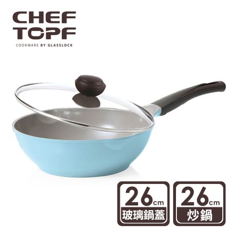 韓國 Chef Topf 玫瑰薔薇系列不沾炒鍋 26 公分(附玻璃蓋)
