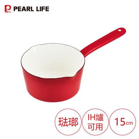 Pearl琺瑯雪平鍋15cm紅