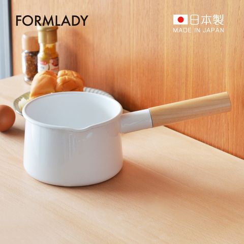 【日本FORMLADY】小泉誠 kaico日製原木單柄琺瑯牛奶鍋-1.45L (IH爐可使用)