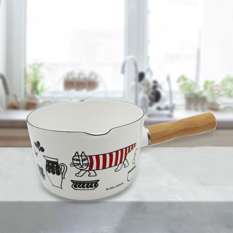 日本進口Skater小貓IH琺瑯牛奶鍋-13cm