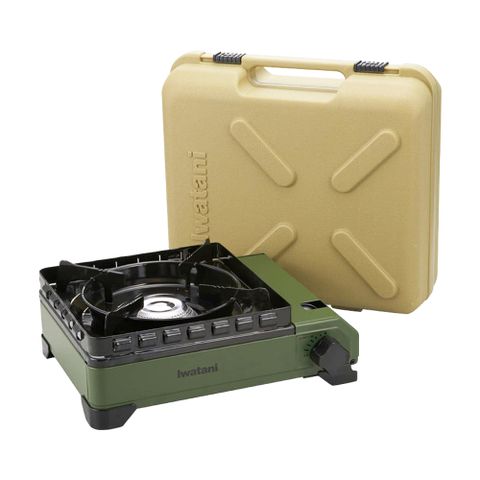 【日本岩谷Iwatani】岩谷戶外防風究極綠武士磁式瓦斯爐-3.3kw-附外盒