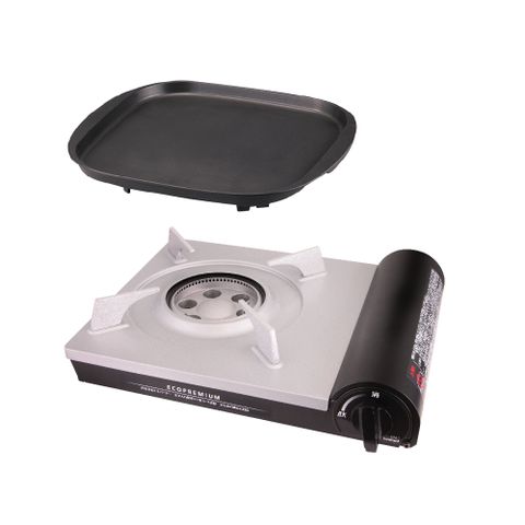 【日本Iwatani】日本岩谷豪華省能源內焰卡式爐日本製-搭贈岩谷方型不沾烤肉盤