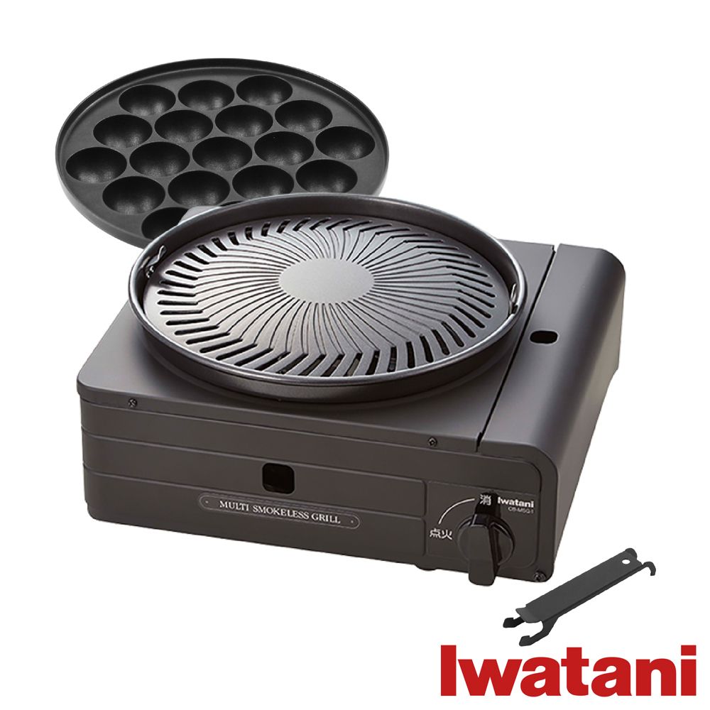 IWATANI 日本岩谷 日本多功能少煙燒烤磁式瓦斯烤爐-1.0kW-黑色(CB-MSG-1)